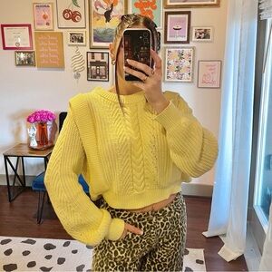 Industry Republic Butter Yellow Cable Knit Sweater